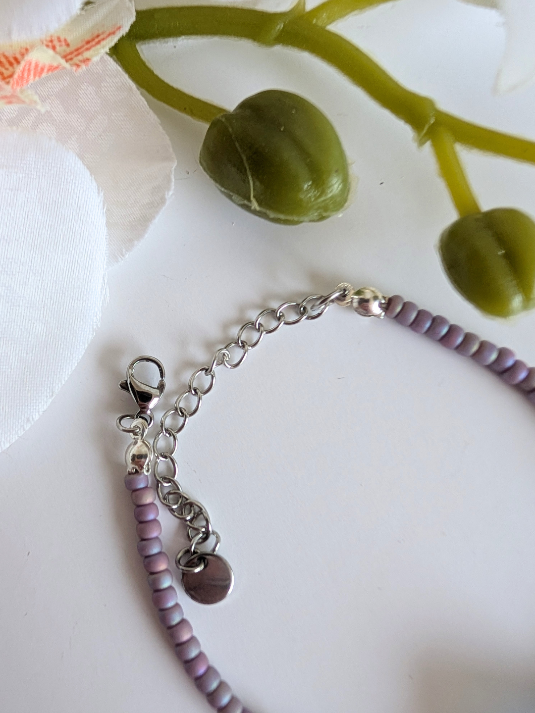 Ethnic Bracelet “Luz” – Fluorite & Miyuki Beads – Stainless Steel and Brass – Approx. 15.5 cm Wrist Size – Hypoallergenic