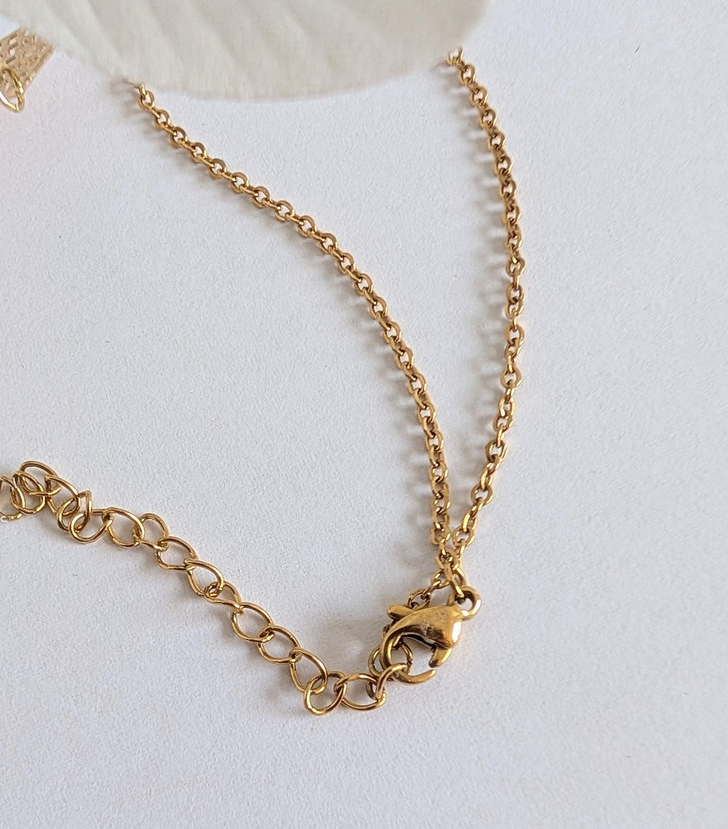 Ethnic tribal necklace - Aztec-style pendant - Gold-plated - Approx. 41.5 cm neck circumference - Zamac and 316L stainless steel