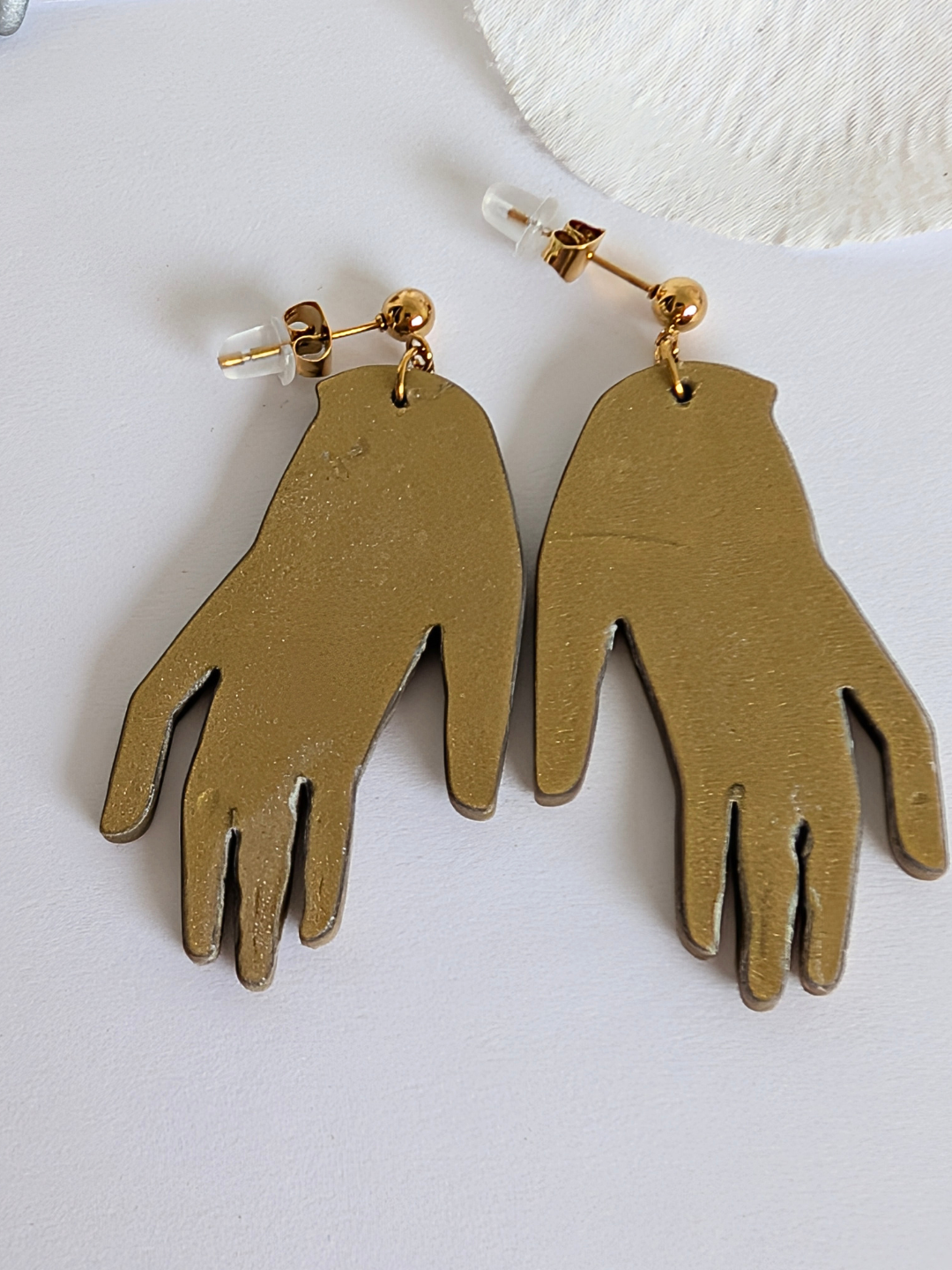Hands Earrings - Frida Kahlo Inspired - Manitas -  Gold or Silver Polymer Clay - Artistic boho jewelry