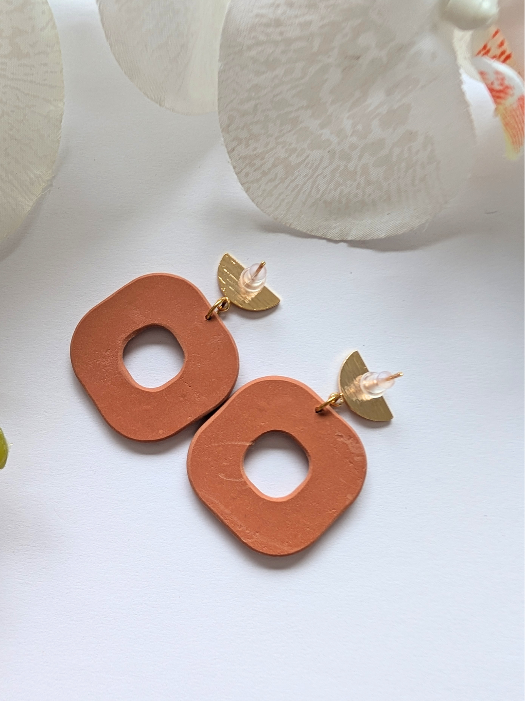 Pre-Columbian Inspired Earrings "Itotia" – Terracotta Polymer Clay – Ethnic Jewelry – Mayan & Aztec Motifs – Handmade