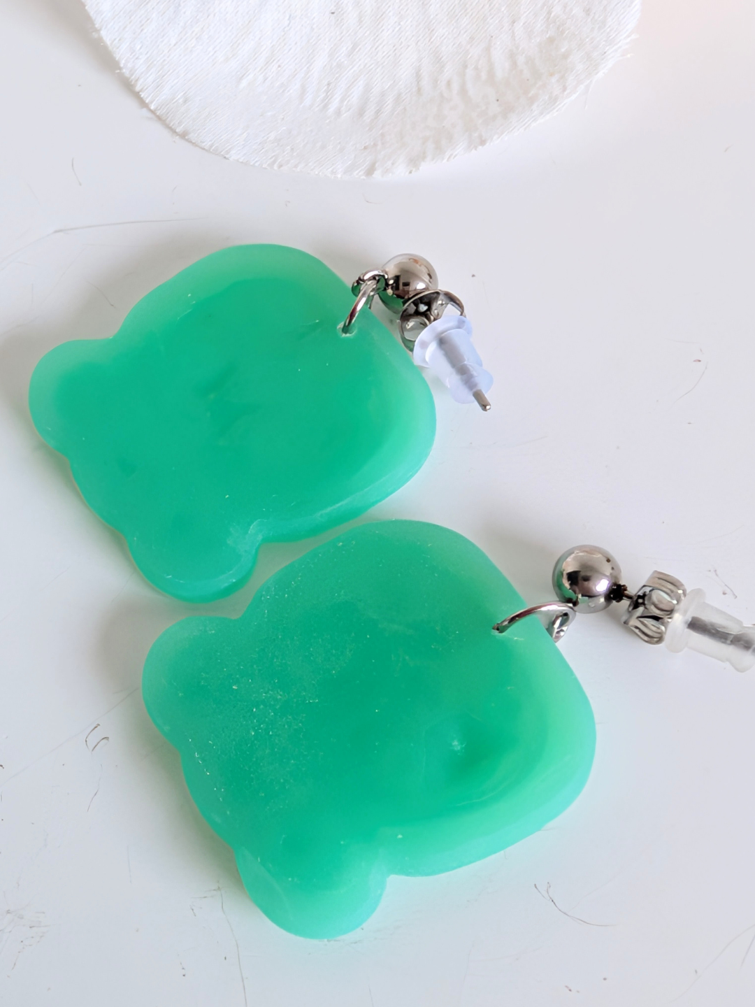 Mayan 'Lamat' Faux Jade Earrings - Handmade Polymer Clay Pre-Columbian Jewelry - Symbol of Abundance & New Beginnings