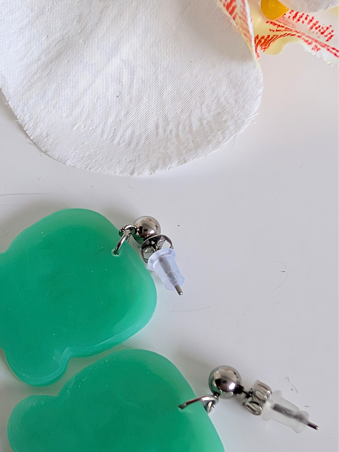 Mayan 'Lamat' Faux Jade Earrings - Handmade Polymer Clay Pre-Columbian Jewelry - Symbol of Abundance & New Beginnings