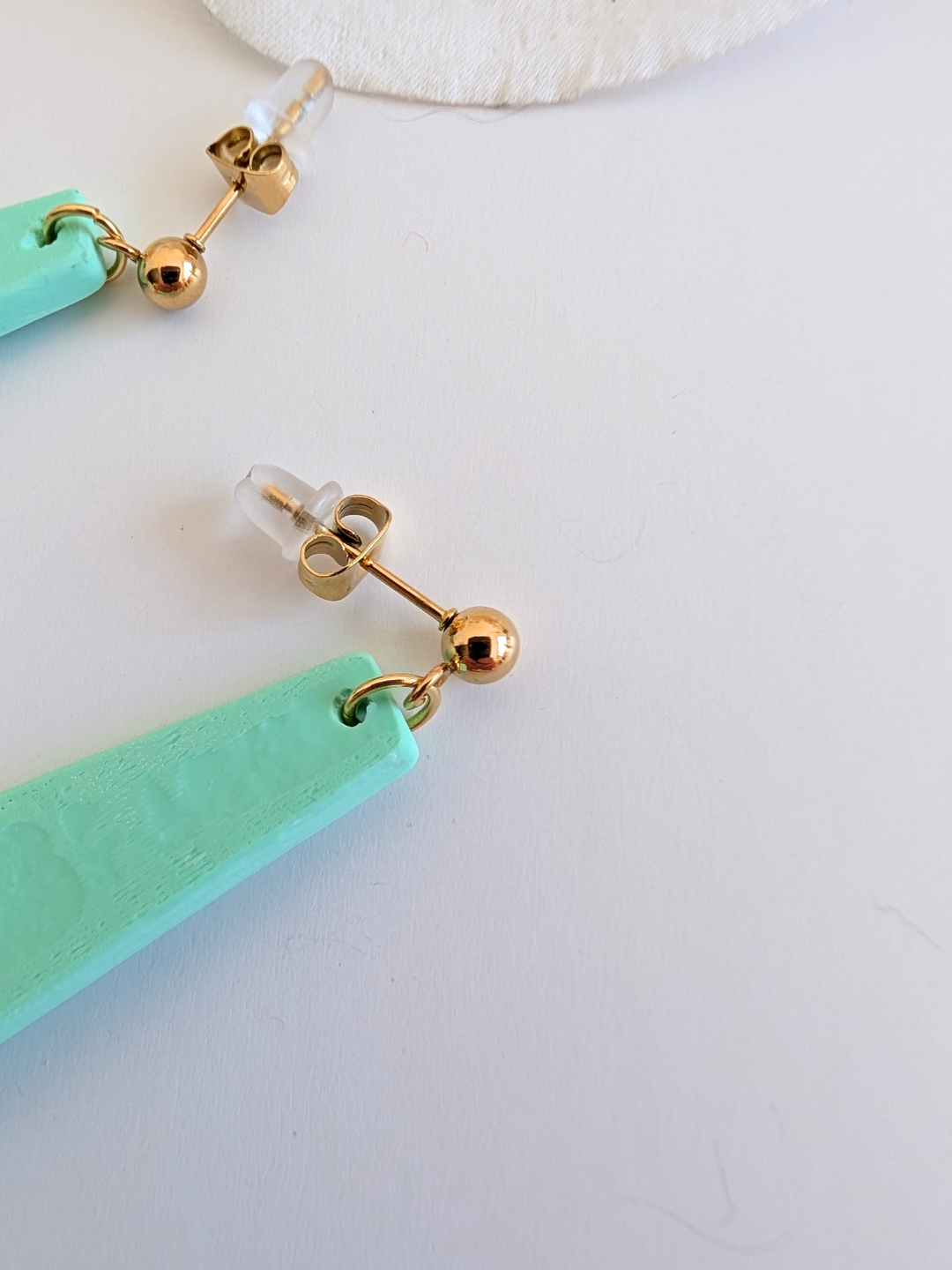 Earrings “Xochipilli” – Polymer Clay & Stainless Steel – Green – 2 Models Available – Drops or Long Dangles