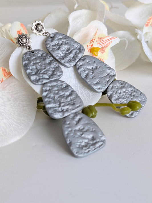 Ethnic earrings “Tikal” – Polymer clay & zamac – Hypoallergenic – Approx. 9.8 cm long