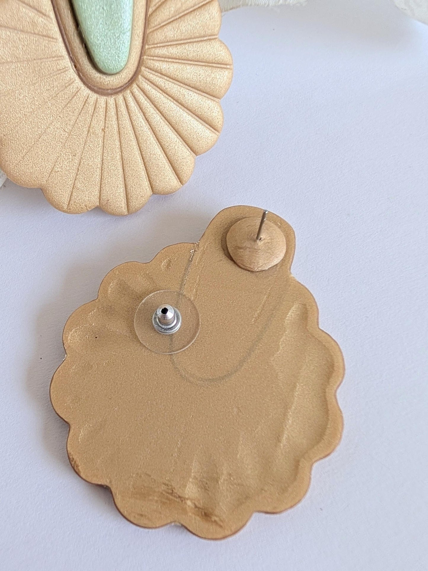 Statement ethnic earrings - Polymer clay and stainless steel - Handmade - Pre-Columbian inspiration - Hypoallergenic